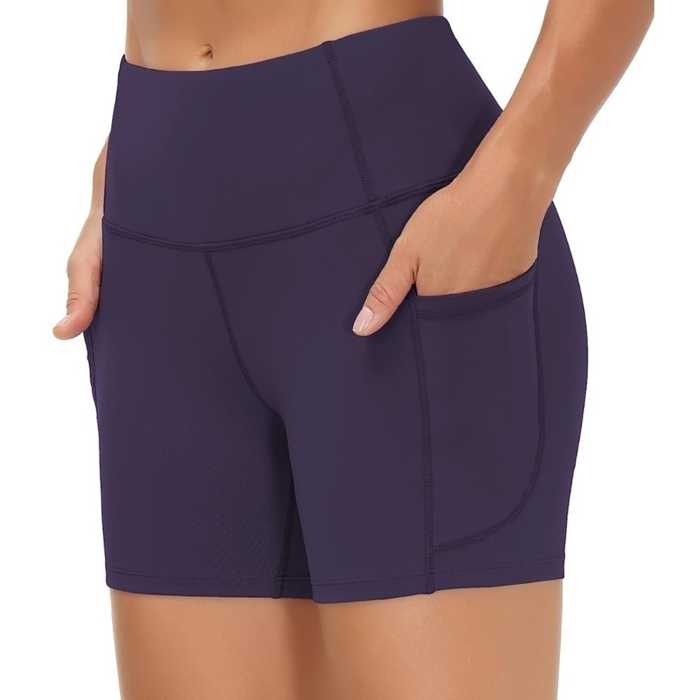 NWT The Gym People Purple Compression Shorts Sz. XL - Picture 3 of 11